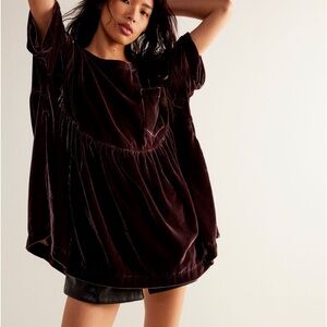 Free People Moon City Velvet Top